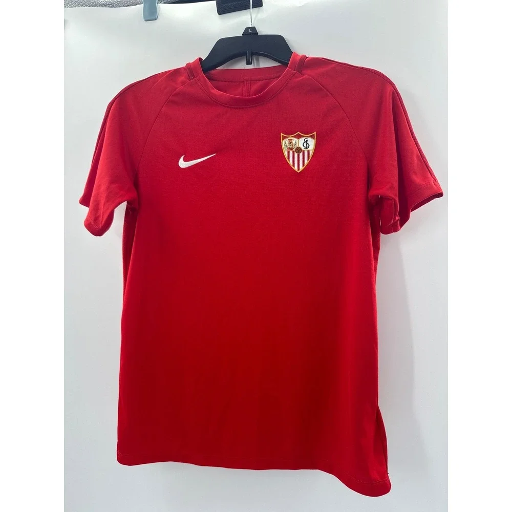 Nike Sevilla FC Dri-FIT Training Jersey Kids XL Red Soccer Shirt Short‎ Sleeve